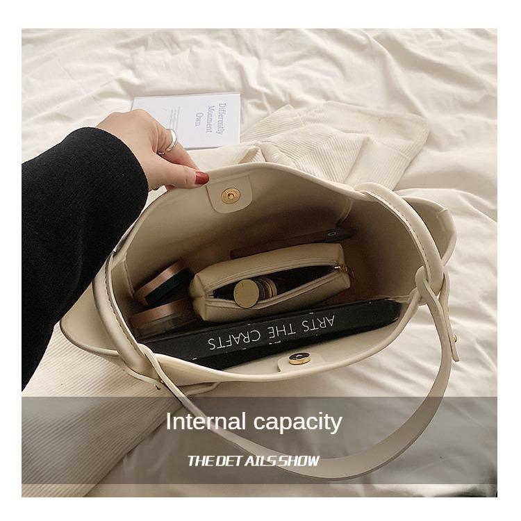 Women's Handbag Student Class Large-capacity Bag Solid Color Tote Bag Handheld Commuter Bag Underarm Bag