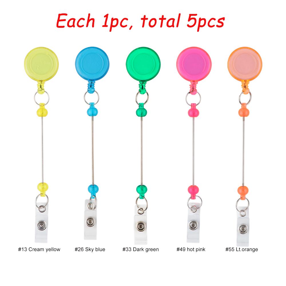 5Pcs New Doctor Nurse Pass Access Card Retractable Badge Reel Holder Exhibition Enfermera Name Card DIY ID Badge Handmade
