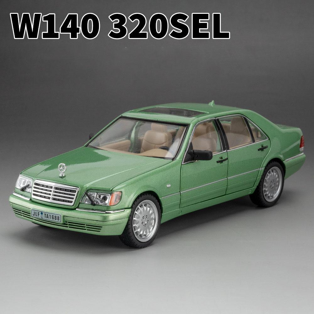 1:24 W140 320SEL M3 Toy Car Model Alloy Diecast Sound Light Pull Back Miniature Vehicles Models Christmas Gifts for Kids
