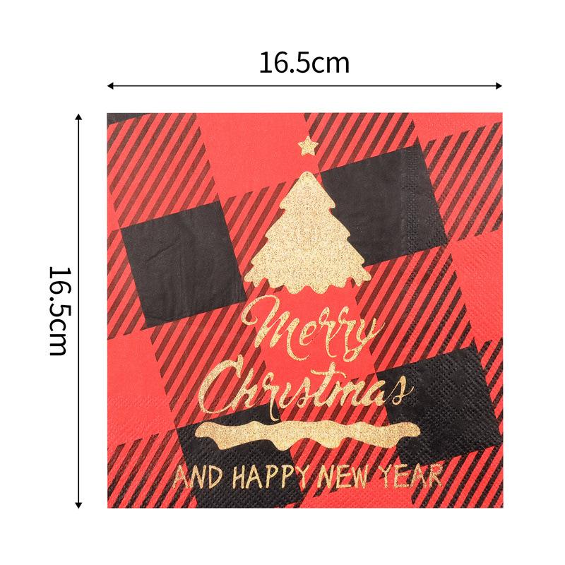 

20 шт./упак. 33*33 см 2-слойные одноразовые салфетки для вечеринок с рождественским узором