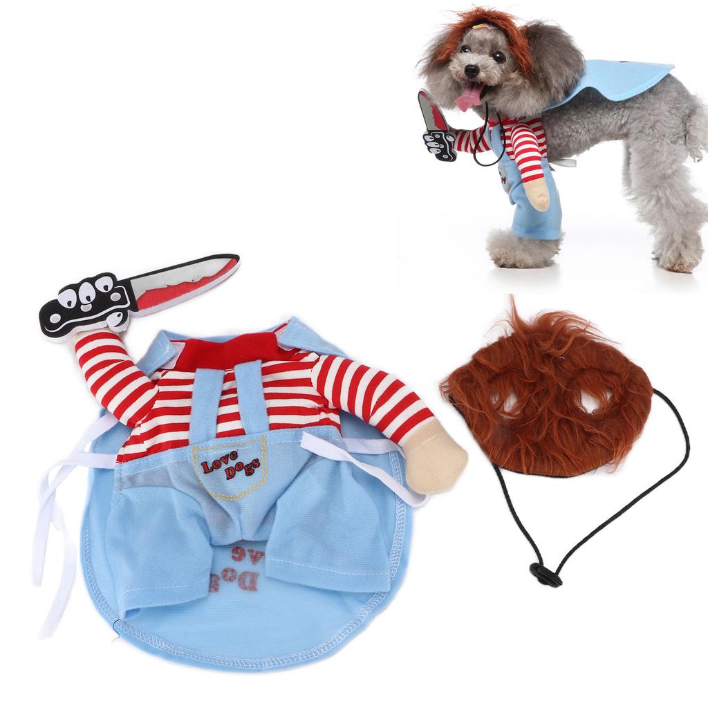 Dog Cosplay Costume Breathable Adjustable Novelty Dog Clothes for Halloween Christmas Cosplay