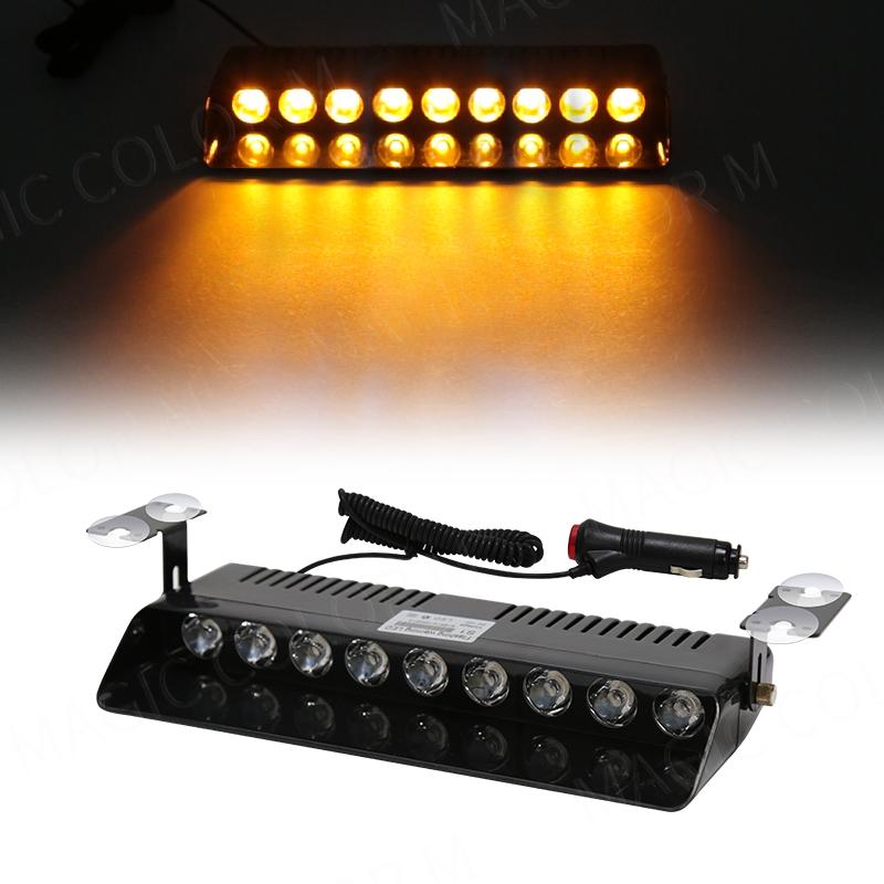 S1 9 LED-uri lumini de avertizare auto Lanterne stroboscopice Indicator de bord de urgență 12V Ultra strălucitor Roșu Albastru Galben Alb