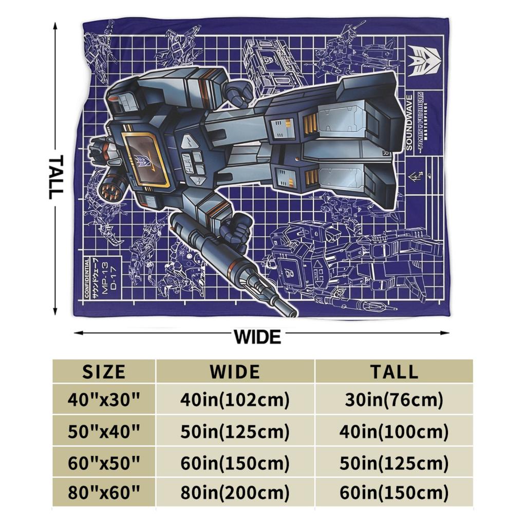 T-Transformers G1 Soundwave Warm Blanket  Kids Plush Bedding Throws Fashion Living Room Flannel Bedspread Sofa Bed Cover