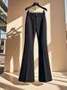 2026 Spring/Summer High-Waist Slim Fit Black Bell Bottoms - Flattering Micro Flare Suit Pants for Women