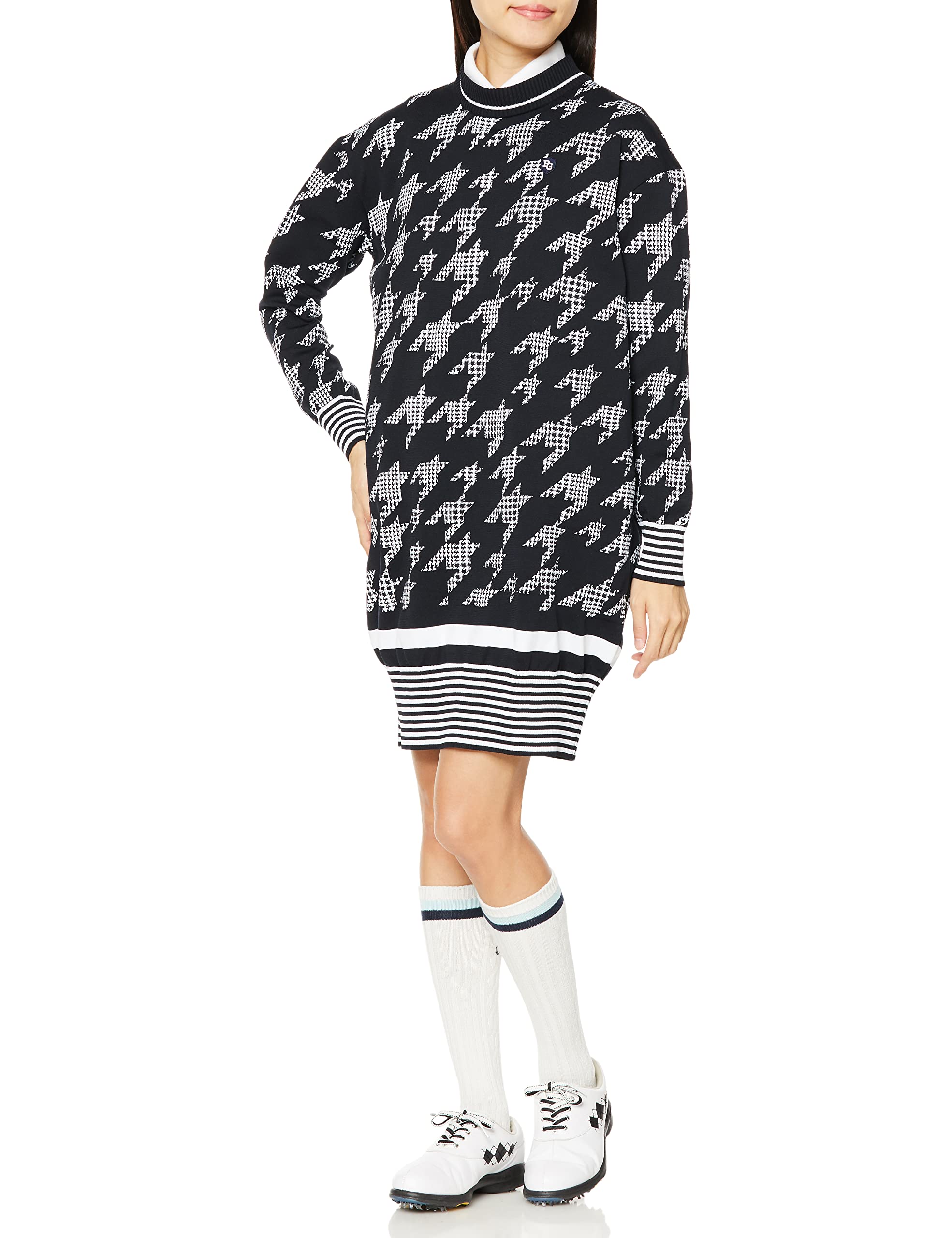 

Long Sleeve Dress Ecopet 2 Pattern 0 [Pearly Gates] Women s Flower/Houndstooth / 055-2224902 121_Houndstooth [S]
