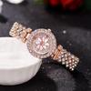 Women's Rhinestone Dial Quartz Watch & Starry Bracelet Gift Set: Simple & Stylish
