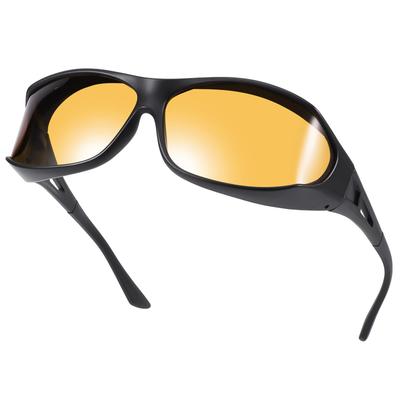 [TINHAO] Night Vision Sunglasses, Night Driving Sunglasses, Night Glasses, Over-Glasses, Yellow Lenses, Lightweight, for Night Fishing, Night