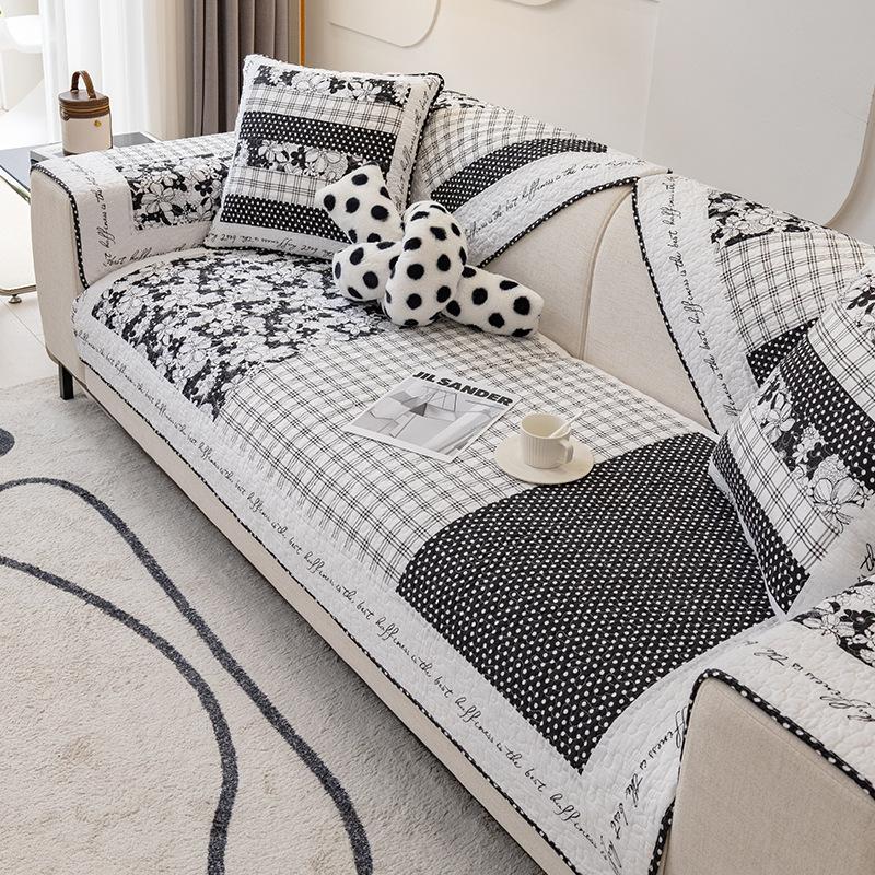 Sofa Cushion Four Seasons Universal Pure Cotton Cushion Simple Modern Nordic Cotton Non-Slip Sofa Towel Cover Cloth Cushion Summer