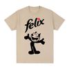 Katze Felix Vintage T-Shirt Tiere Haustiere Cartoons Fernsehsendungen Baumwolle Herren T-Shirt Neues T-Shirt T-Shirt Damen Tops