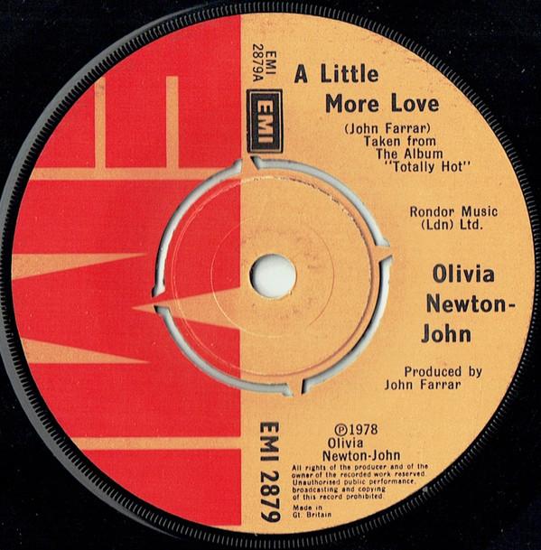 

7inch Record OLIVIA NEWTON-JOHN - A Little More Love EMI2879 EMI 1978 UK Pop Used