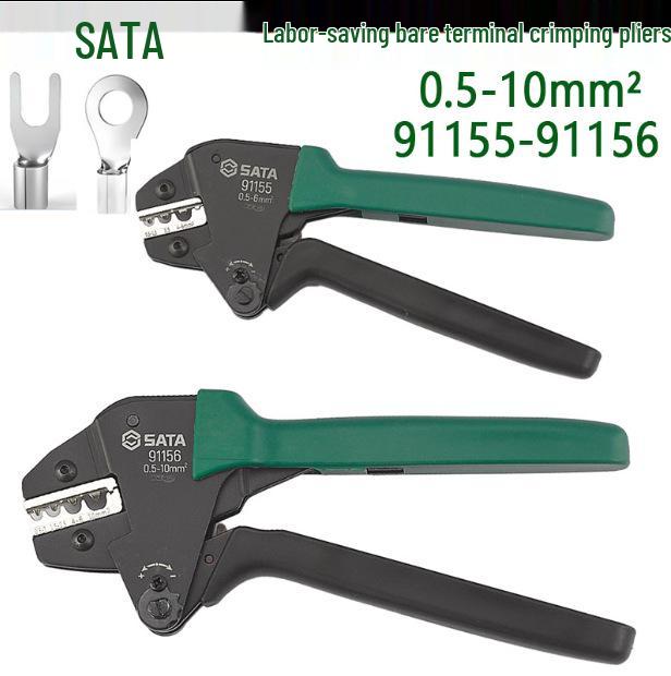 SATA Labor-Saving Bare Terminal Crimping Pliers 91155-91156, 0.5-10mm² Model 91155