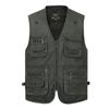 Herrenweste Freizeitjacke Frühling und Herbst Lockerer Stil Baumwolle Mehrere Taschen Reißverschluss Winddichte Jacke Kragenlose Ärmellose Jacke für Herren Größe L-10XL
