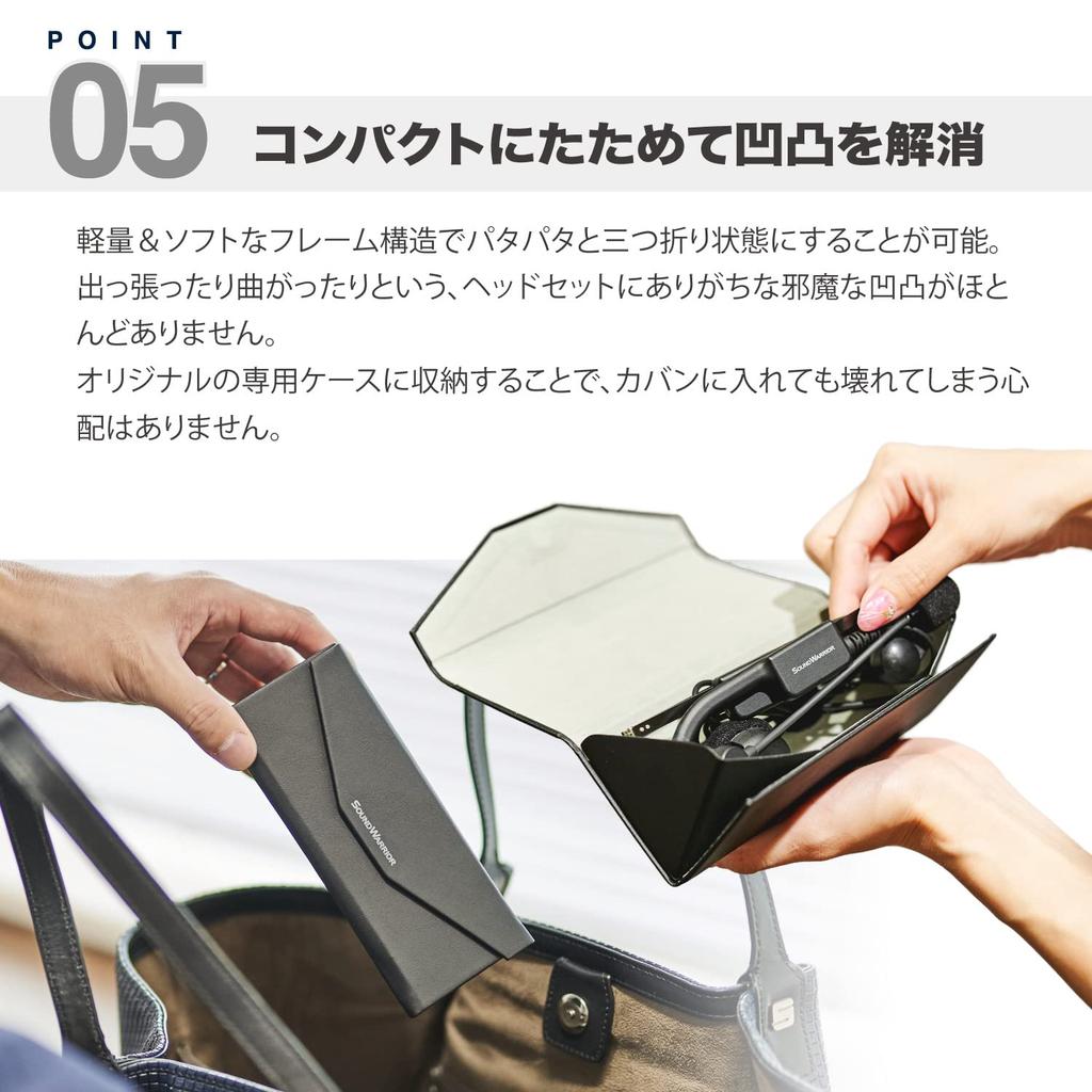 SOUNDWARRIOR Headset Speaker Type Wired Foldable Adapter Original Case Included Made in Japan B-Frame-air Single-ear Ultra-lightweight USB-C +