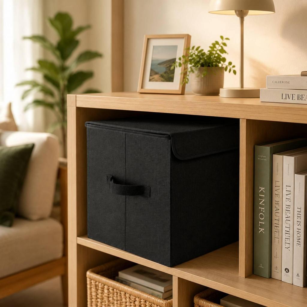 Lidded Storage Hinged cubeTop Foldable Box Carrying Handle