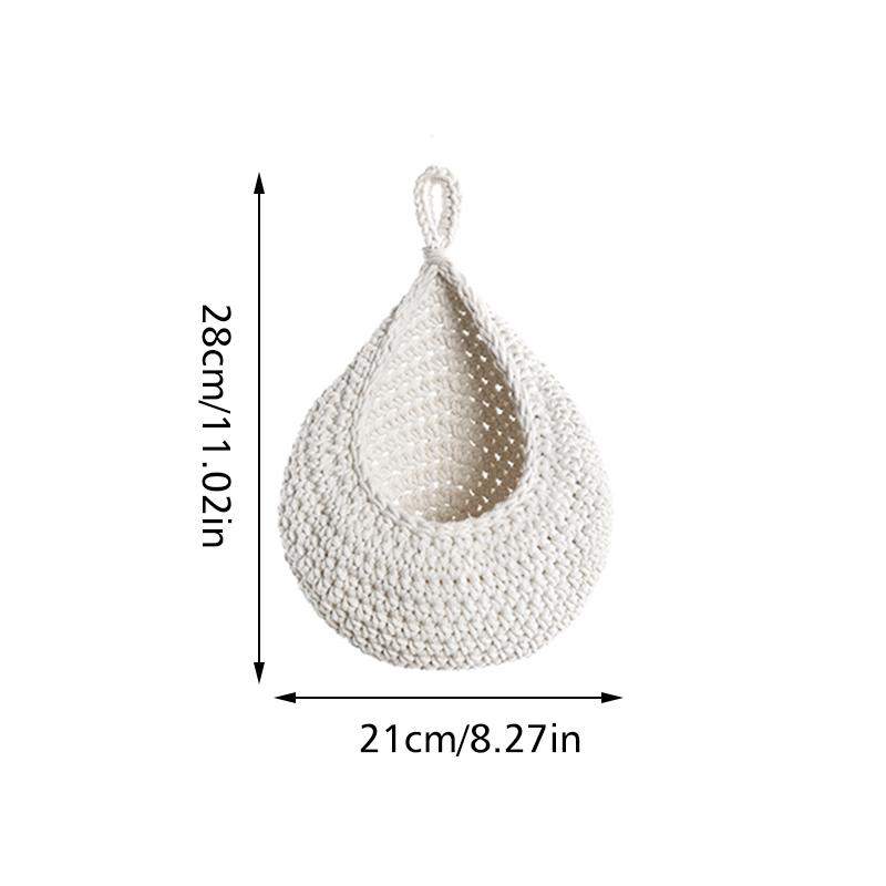 Woven Cotton Hanging Basket Hollow Out Macrame Flower Planter Pineapple Shape Vegetable Fruit Basket Kitchen Garden Storage Sup