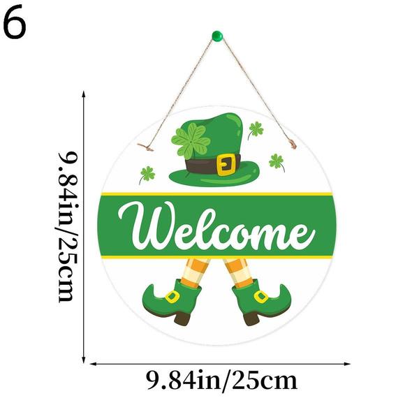 St. Patrick's Day Decorated Door Sign Hanging Decorations Irish Day Outdoor Porch Layout Listing