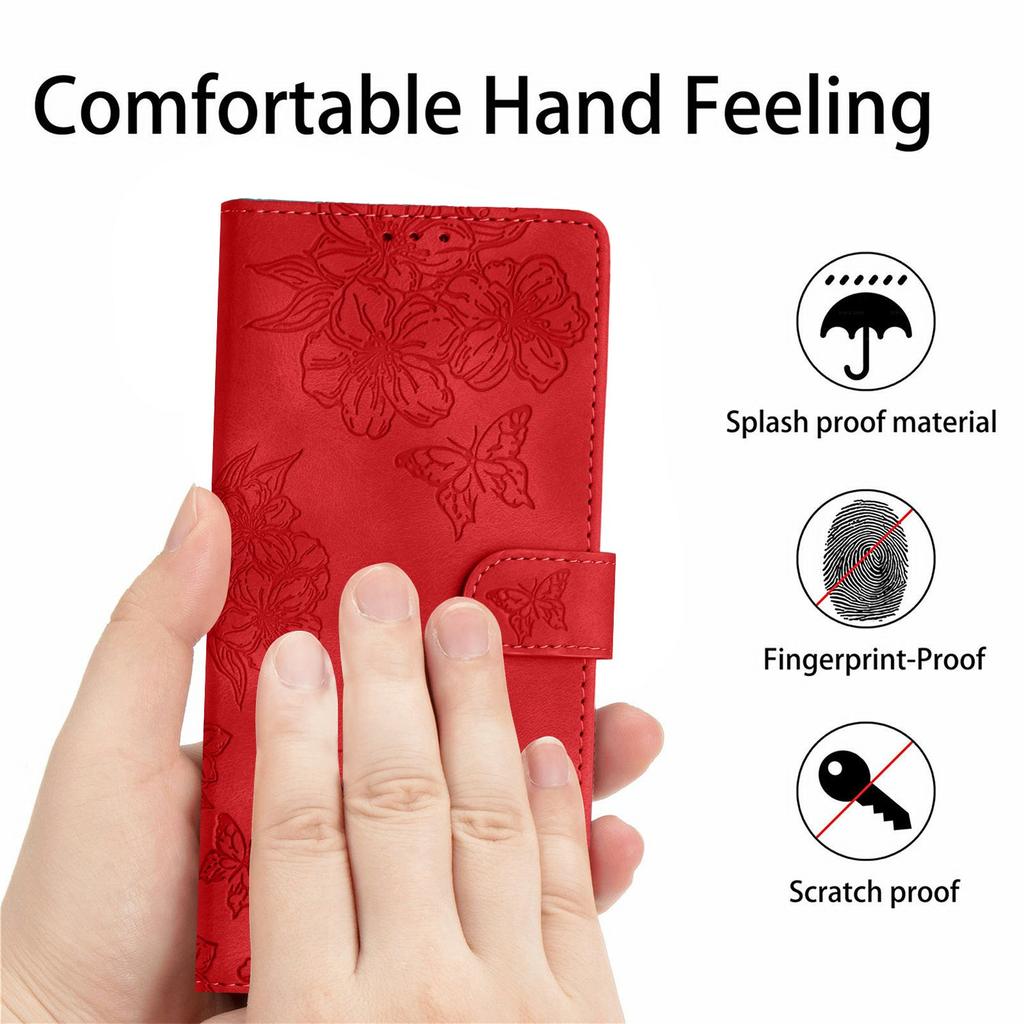 For Honor 400 Lite 5G Case Butterfly Flower Pattern Skin-Touch Leather Phone Cover