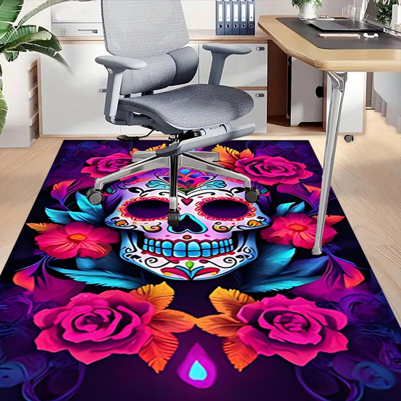 1pc sugar skull flowers Carpet, Office Rug Outdoor Mat Home Decor Area Carpet Festival