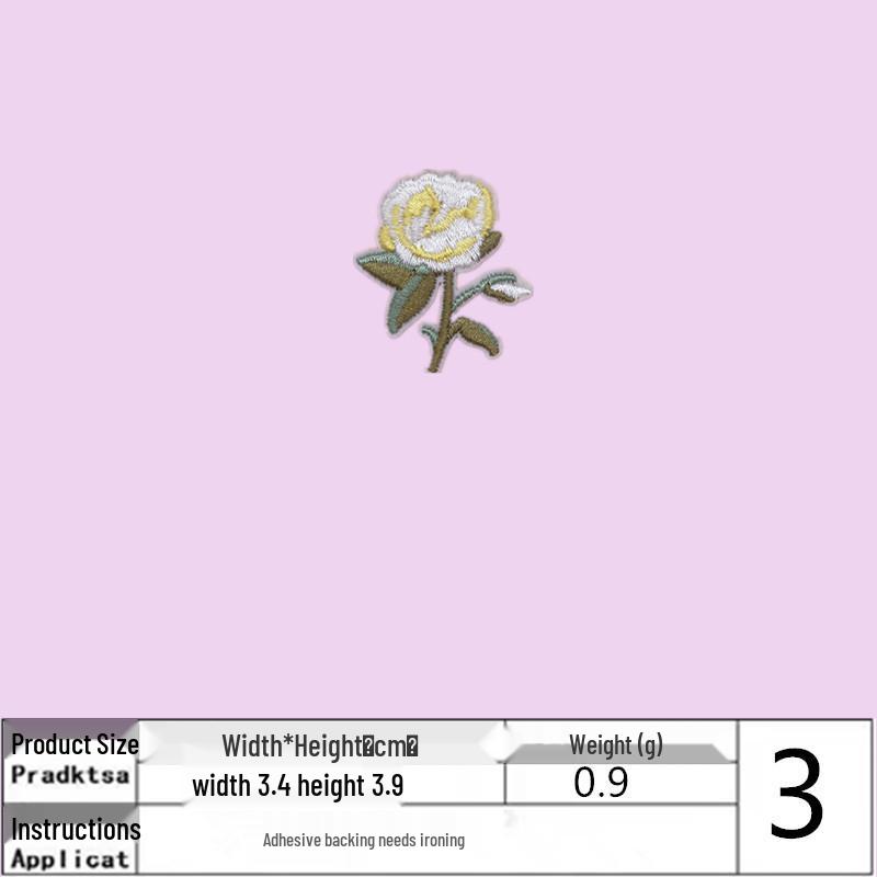 Na Yang Small Rose Embroidery Patch for Clothing - Iron-on Accessory