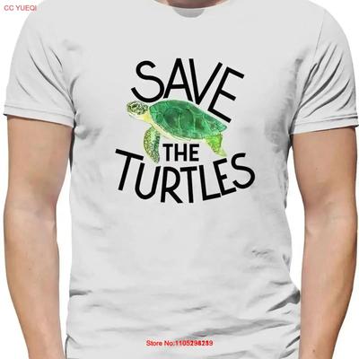 Save The Turtles Mens T Shirt Eco Earth Planet Sea Ocean Animal Planets Vintage Washed Streetwear Graphic Soft Vintage Washed