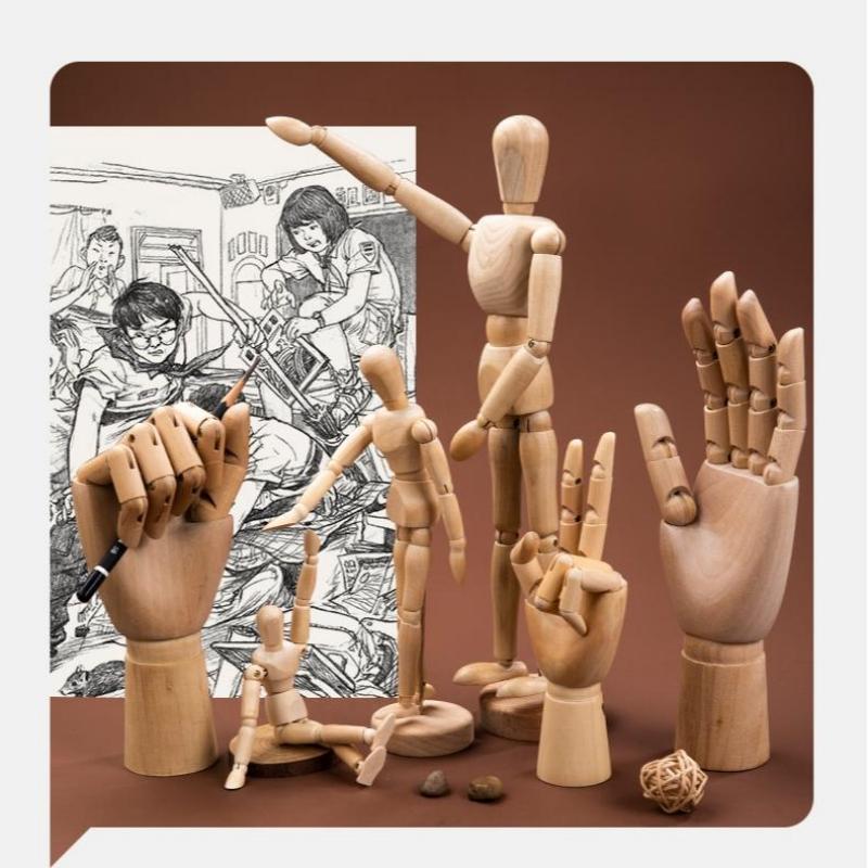 5.5/8/12/16inch Wooden Hand Body Draw Action Toys Figures Drawing Sketch Mannequin Movable Home Decor Artist Models Jointed Doll