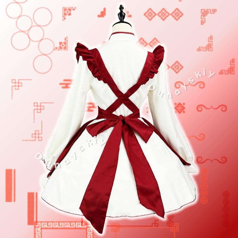 New Year's Yuanxiao Theme Cosplay Costume Lolita Frog Buttons Chest Cutout Maid Dress Costume Chinese Style Carnival Stage