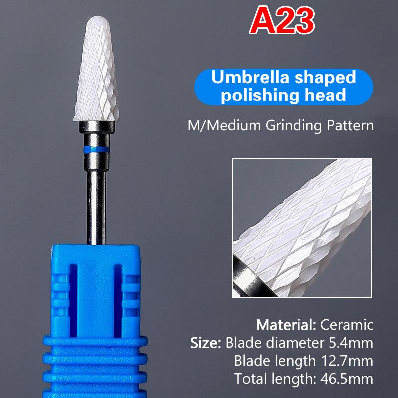 Ceramic Milling Cutter Nail Drill Bit Electric Manicure Pedicure Mill Bits Machine Files Nail Art Tools Equipment