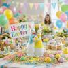 Simulation Design Rabbit Figurines Easter Decor Bunny Couple Statue  Tabletop Display