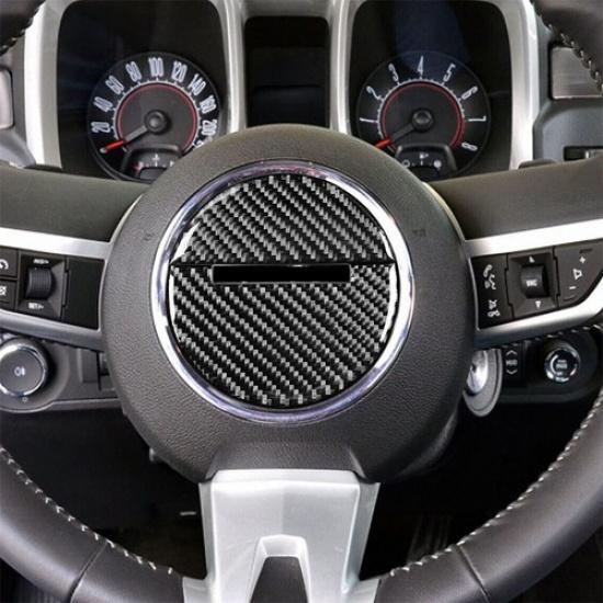 For Chevrolet Camaro 2010-2011 Carbon Fiber Interior Steering Wheel Cover Trim