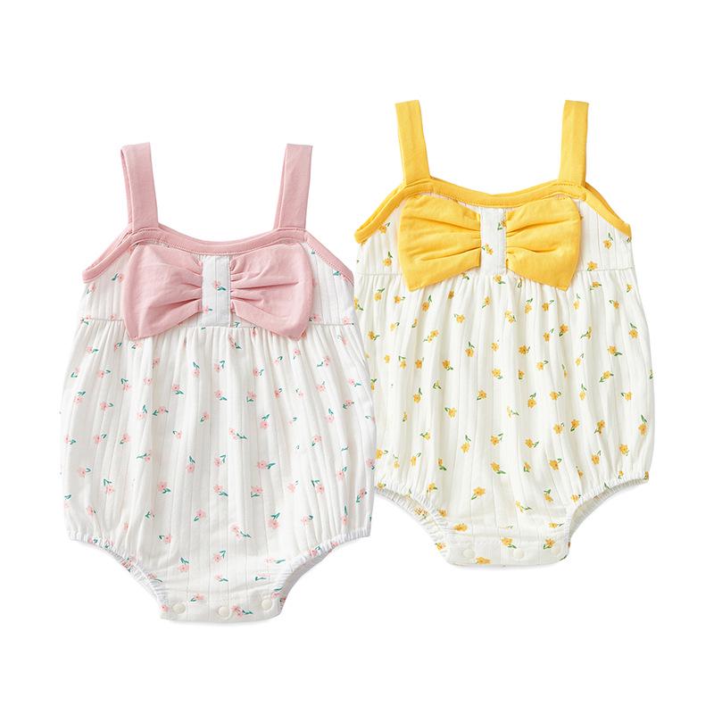 2025 Cute Summer Romper Baby Sling Jumpsuit - Fashion Wrap-around Newborn Girl Bodysuit 3657