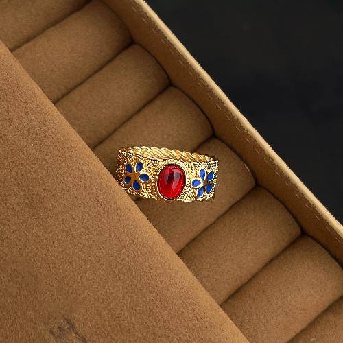 Light Luxury High-end Zircon Index Finger Ring Niche Retro Palace Style Ring Fashion Temperament Medieval Style Ring Female