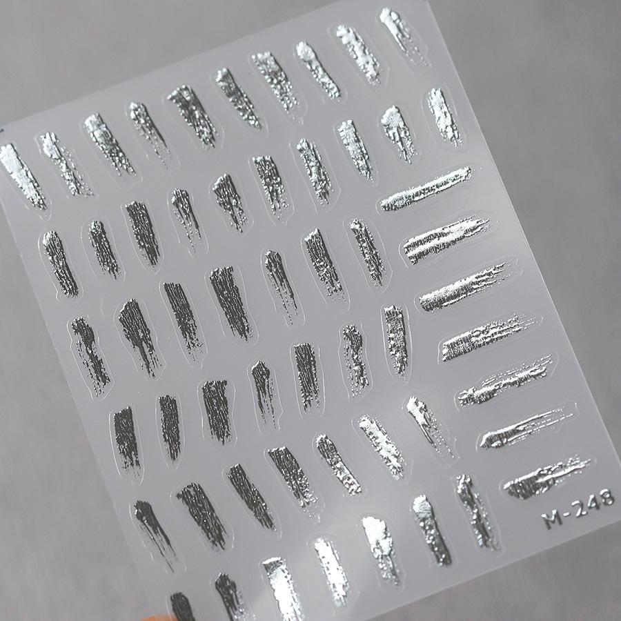 1pcs White 5D Pearl Lace Wave Lines Nail Art Stickers Elegant Exquisite Nail Decoration Decals DIY Self Adhesive Transfer Slider