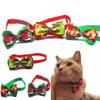 1 Pcs New Red And Green Christmas Collection Pet Bowtie Handmade Jewelry Collar Cat And Dog Cute Bowtie Pet Accessories