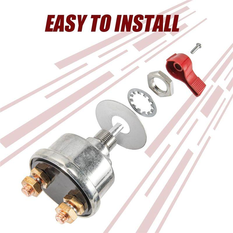 Portable High Current Battery Disconnect Switch 300A,12 24V Master Battery Power Cut Isolator Switch With Face Plate For Car