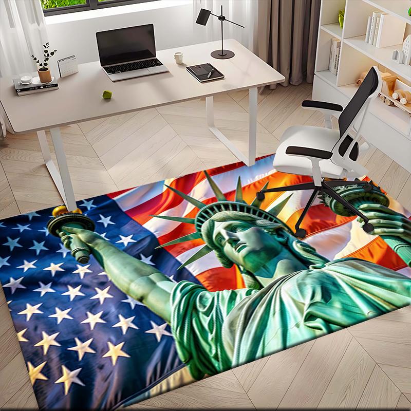 1pc Statue of Liberty, USA Carpet Rug for Living Room Bedroom Home Sofa Decoration,Kids Play Non-slip Floor Mat