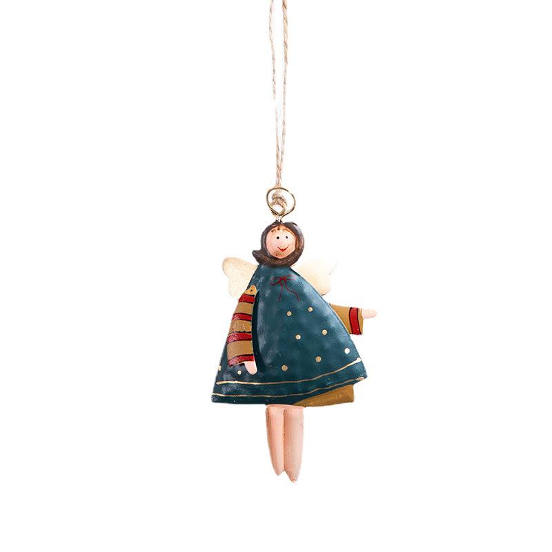 Nordic Iron Angel Ornament: Christmas Tree Pendant & Scene Decoration