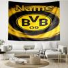 Custom Name Borussia Dortmund Print Tapestry, Backdrop, Easy Setup, Ideal for Bedroom, Office & Living Room, with Aesthetic Wall Hanging Decor.