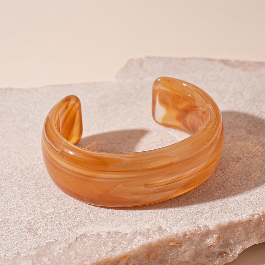 European and American color geometric resin bracelet, summer fresh and versatile bracelet, fashionable personalized simple jewelry