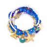 5Pcs Boho Starfish Shell Layered Beaded Bracelet Set for Women Dainty Crystal Elastic Beacelets Beach Party Jewelry Gift