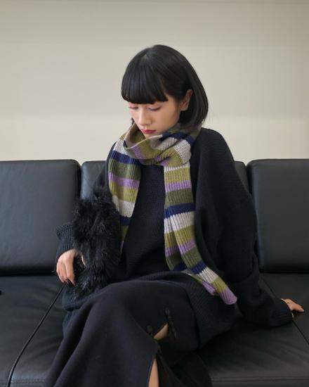 Winter Rainbow Striped Scarf Set: Sweet and Cool Girl's Winter Essential