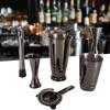 5Pcs/Set Black Stainless Steel Boston Cocktail Shaker Measuring Cup Strainer Mixing Spoon Set
