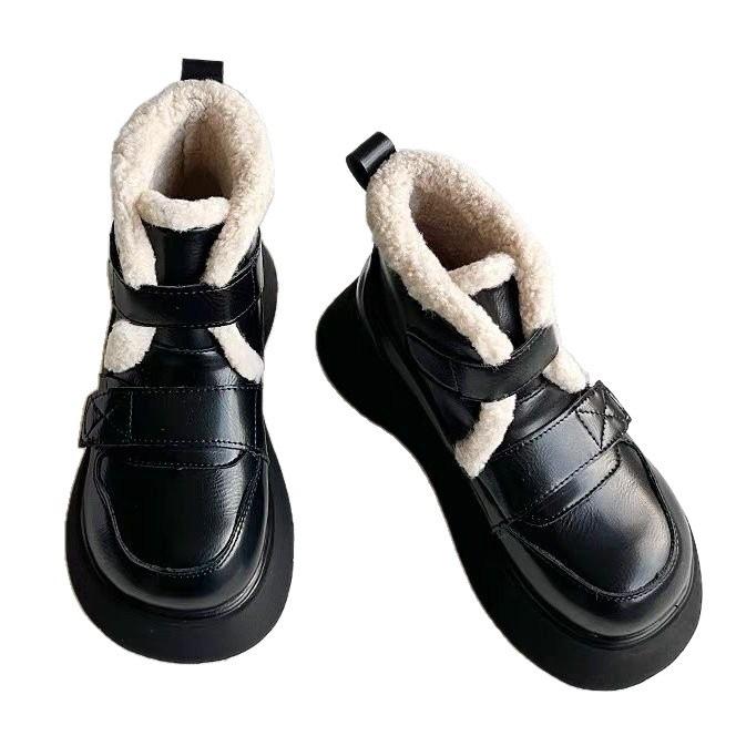 Thick-soled soft-soled snow boots for women's 2025 winter new warm short women's boots heightened and velvet comfortable Northeast cotton shoes
