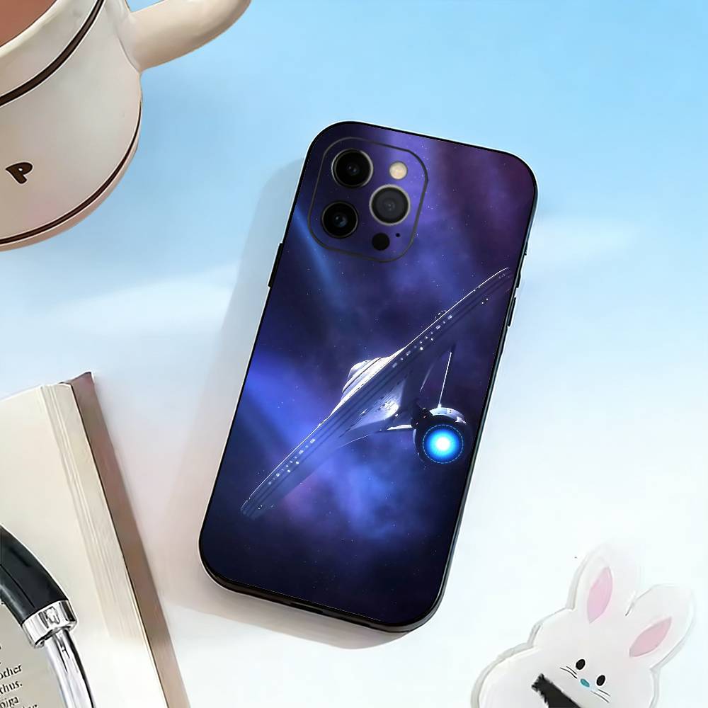 

S-Star Trek Ships Phone Case For iPhone 17,16,15,14,13,12,11 Plus,Pro Max,XS,Soft Silicone Black Cover iPhone14Pro