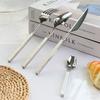 Luxury 4Pcs Sliver Tableware 304 Stainless Steel Cutlery Set New Western Cube Handle Dinner Set Mirror Golden Knife Fork Spoon