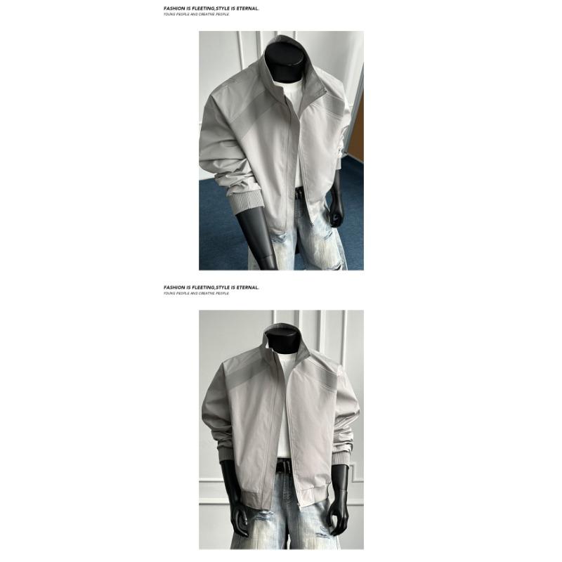 Men S Retro Stand Collar American Short Loose Flight Jacket Bomber Coat