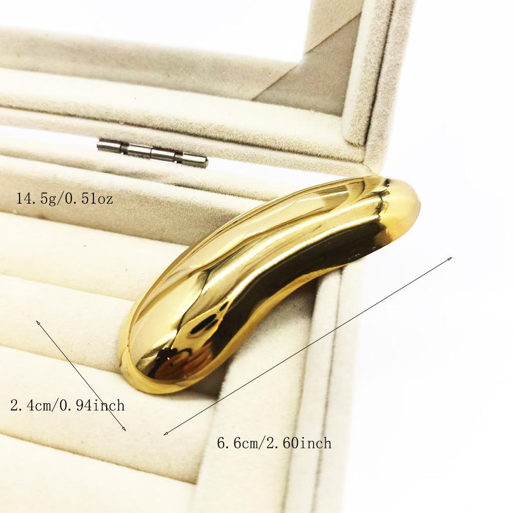 French retro cool geometric scarf buckle, 18K gold stainless steel mirror, jacket brooch, women's minimalist accessory