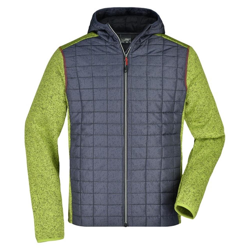 James and Nicholson Mens Melange Knitted Hybrid Jacket