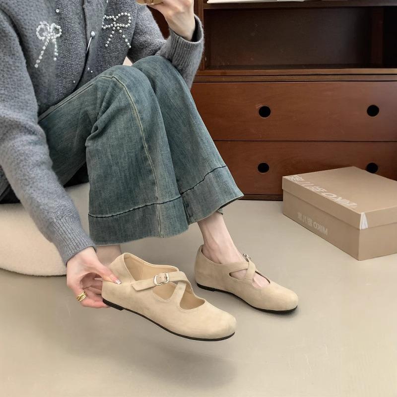 Inner heightening platform retro pink round head single shoes women's shoes 2025 new casual cross belt fashionable Mary Jane shoes