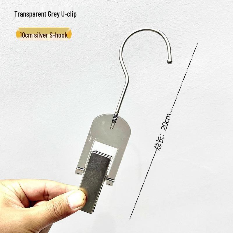 Large Transparent Crystal Acrylic Clothes Hook Clip with Stainless Steel for Socks and Pants
