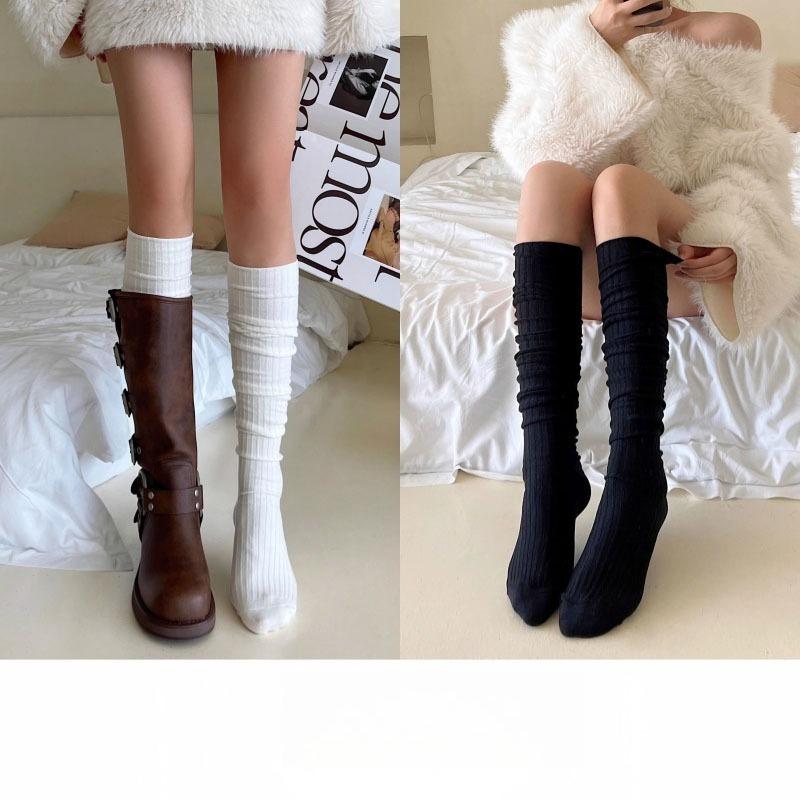White Vertical Stripe Skinny Boot Insoles Japanese Fashion Knee High Shoe Pads Ladies Daily Wear